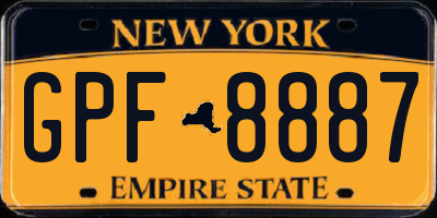 NY license plate GPF8887