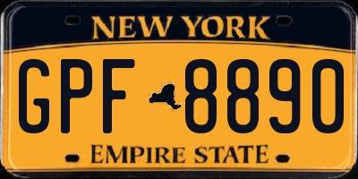 NY license plate GPF8890