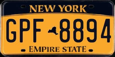 NY license plate GPF8894