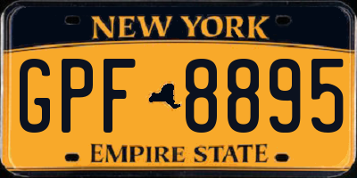 NY license plate GPF8895
