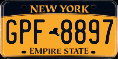 NY license plate GPF8897