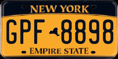NY license plate GPF8898
