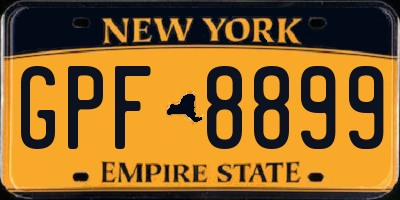 NY license plate GPF8899