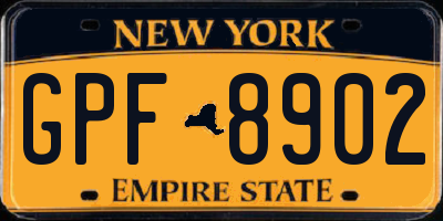 NY license plate GPF8902