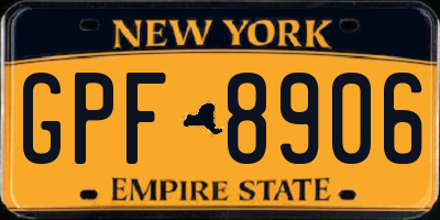NY license plate GPF8906
