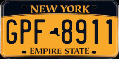 NY license plate GPF8911