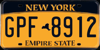 NY license plate GPF8912