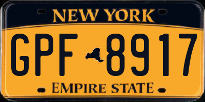 NY license plate GPF8917