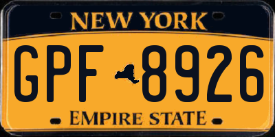 NY license plate GPF8926