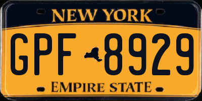 NY license plate GPF8929
