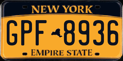 NY license plate GPF8936