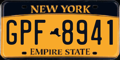 NY license plate GPF8941