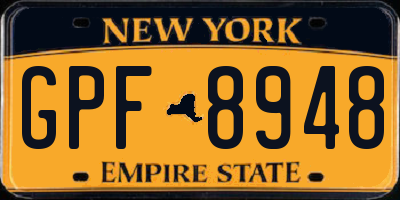 NY license plate GPF8948