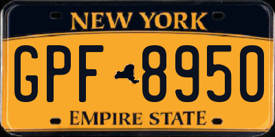 NY license plate GPF8950