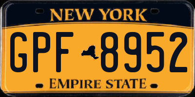 NY license plate GPF8952