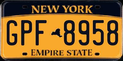 NY license plate GPF8958