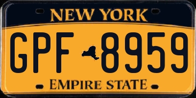 NY license plate GPF8959