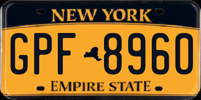 NY license plate GPF8960