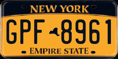 NY license plate GPF8961