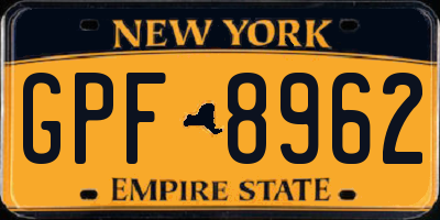 NY license plate GPF8962