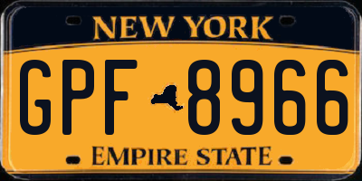 NY license plate GPF8966