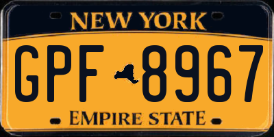NY license plate GPF8967