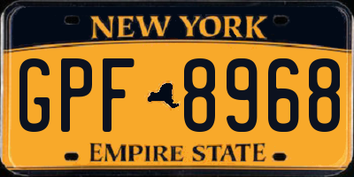 NY license plate GPF8968