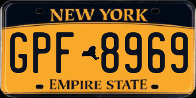 NY license plate GPF8969