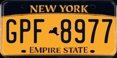 NY license plate GPF8977
