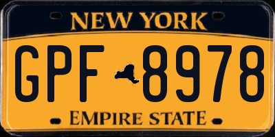 NY license plate GPF8978