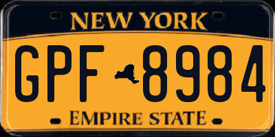 NY license plate GPF8984