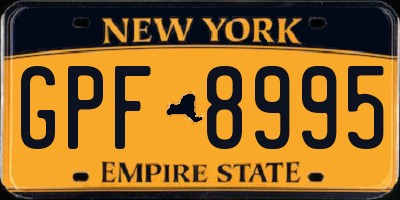 NY license plate GPF8995