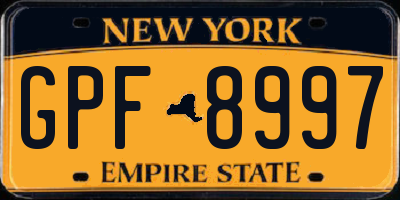 NY license plate GPF8997