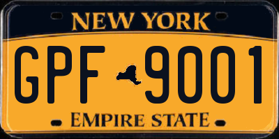 NY license plate GPF9001