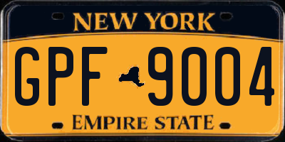 NY license plate GPF9004