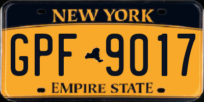 NY license plate GPF9017