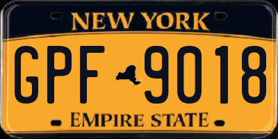 NY license plate GPF9018