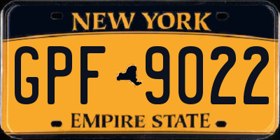 NY license plate GPF9022