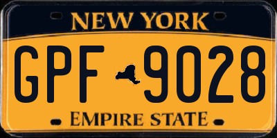 NY license plate GPF9028