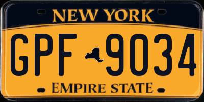NY license plate GPF9034