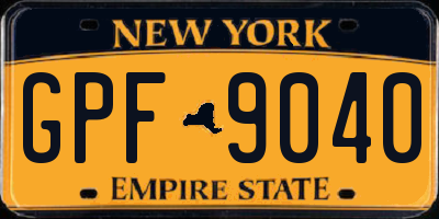 NY license plate GPF9040