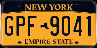 NY license plate GPF9041