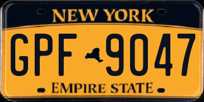 NY license plate GPF9047