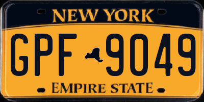 NY license plate GPF9049