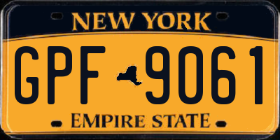NY license plate GPF9061