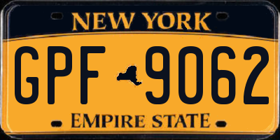 NY license plate GPF9062