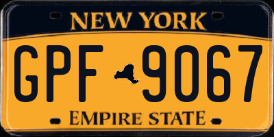 NY license plate GPF9067