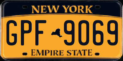 NY license plate GPF9069