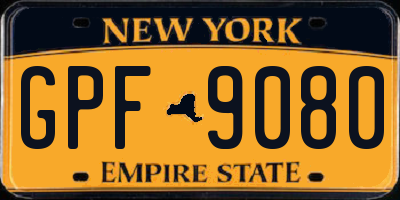 NY license plate GPF9080
