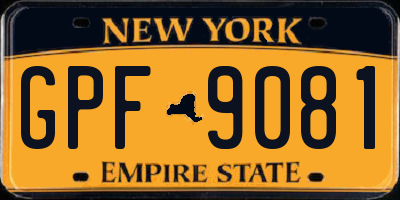 NY license plate GPF9081